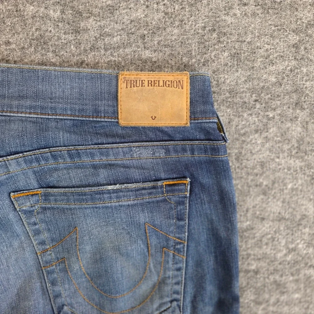 True‎ Religion Rocco Jeans Mens 36X33 Blue Denim Relaxed Skinny Button Fly USA